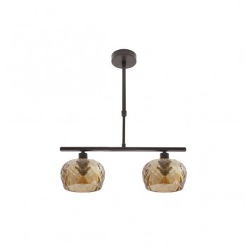 Distribuidor - Lâmpadas Diversas | Lâmpadas Modernas | LAMPARA ESTELA 2XE14 MARRON REGX41X13 CM C/TULIPAS CRISTAL TALLADO AMBAR Ref: 196852002